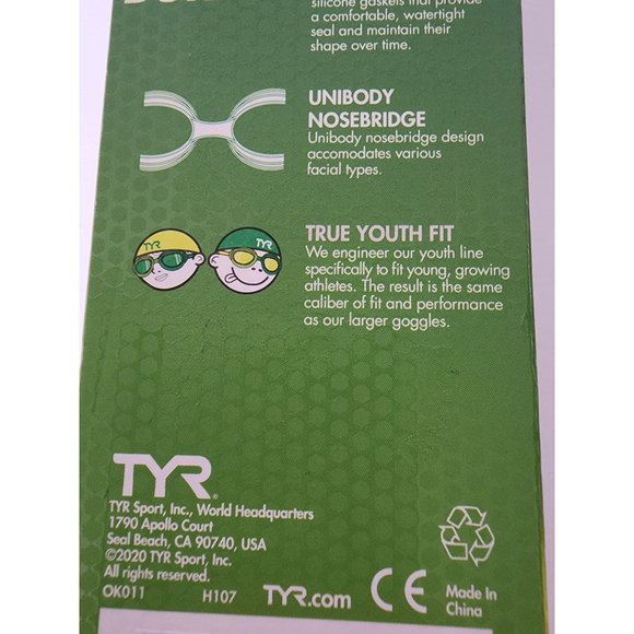 TYR Swimple Tie Dye Kids Fit and Safe 3+ Swimming Goggles Orange/Blue - Picture 6 of 7